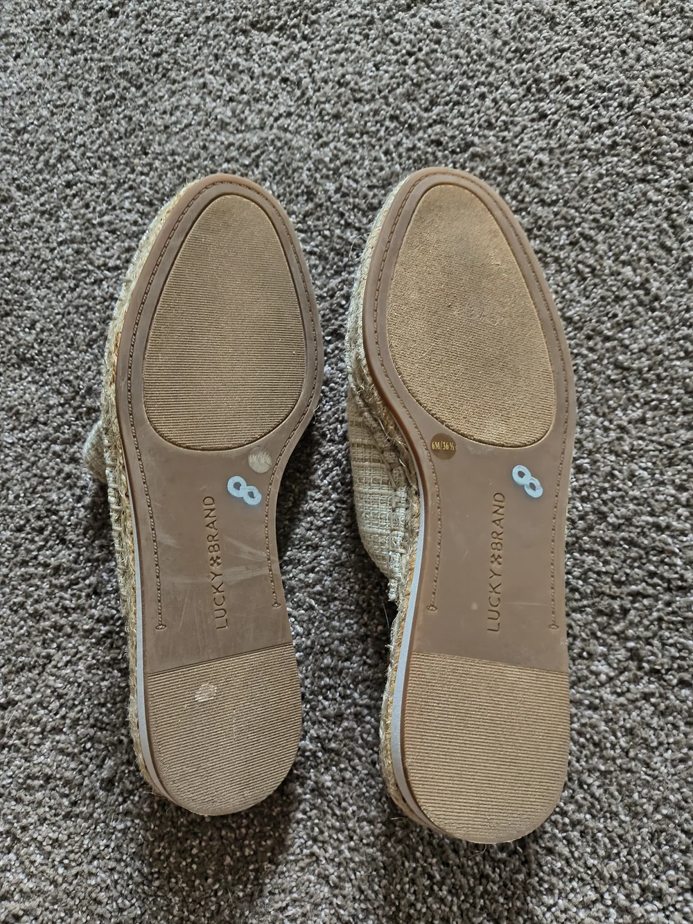 Lucky Brand Woven Slip-On Mules in Natural Straw